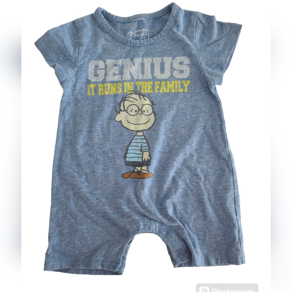 Peanuts Baby Boy Romper One Piece Size 9 Months